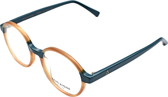 Zeus & Dione Plastic Eyeglass Frame Beige Epicurus-C5-49