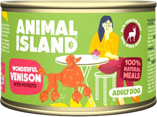 Animal Island Υγρή Τροφή Σκύλων σε Κονσέρβα με Ελάφι και Πατάτες χωρίς Γλουτένη 410gr