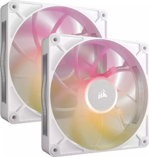 Corsair iCUE LINK RX140 MAX Case Fans (1600rpm / 102.9cfm) with RGB Lighting and 4-Pin PWM Connection 2pcs White