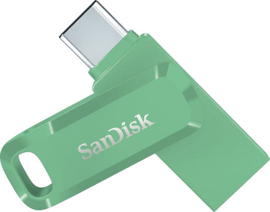 Sandisk Ultra Dual Drive 128GB USB 2.0 Stick με σύνδεση USB-C & USB-A Πράσινο