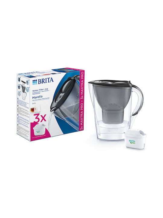 Brita Marella Krug Kunststoff Grey mit Filter 2...