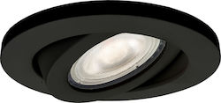 Light Prestige Round Recessed Spot with Socket GU10 Black 1pcs