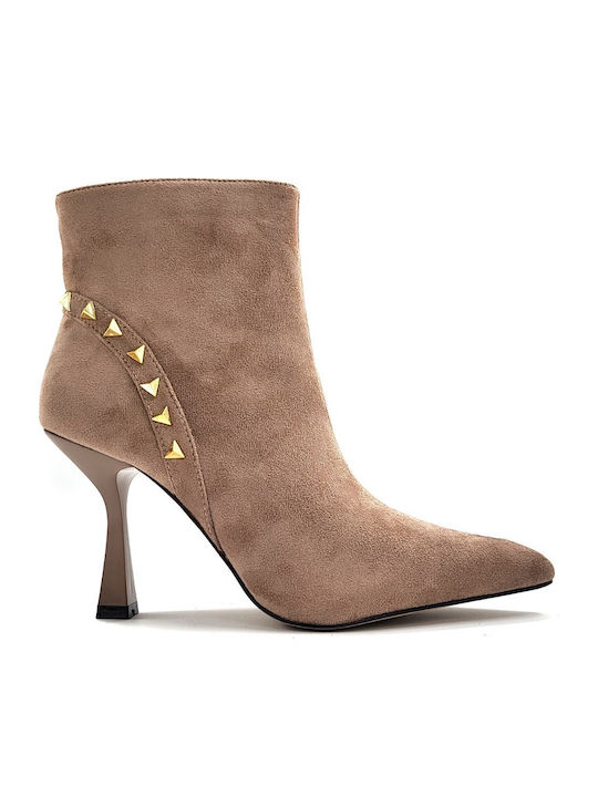Diamantique Suede Women's Ankle Boots Taupe