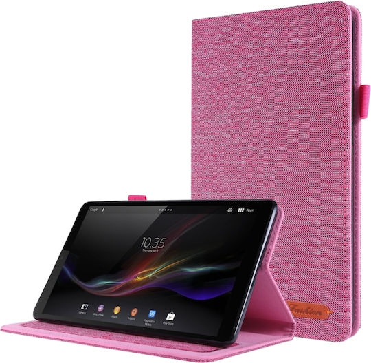 Lenovo Tab M8 Οριζόντια Flip Tpu + Ύφασμα Pu Δέρμα Προστατευτική Θήκη Όνομα Clip Κάρτα Rose Red
