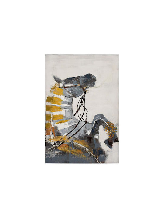 Καδρο Fylliana Horse Μαυρο-μπεζ-γκρι Χρωμα 120x3x80εκ 374-224-225