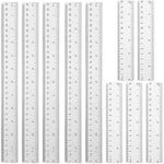 Set of 10 Rulers Plastic Transparent