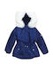 Kids Coats & Jackets Parka Short with Hooded Blue Electric