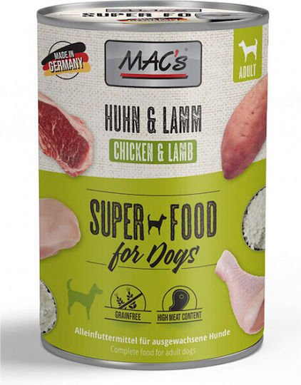 Mac's Nassfutter Hunde in Dose mit Huhn und Lamm 400gr
