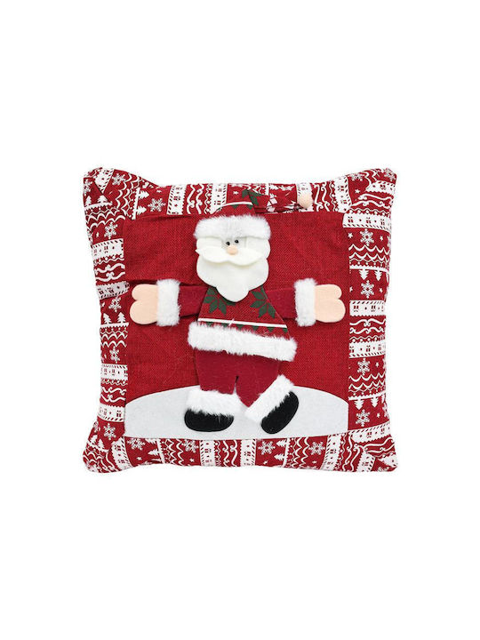 Fylliana Christmas Decorative Pillow Santa Claus Square Red 44x44cm