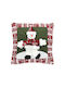 Fylliana Christmas Decorative Pillow Snowman Square Green 44x44cm