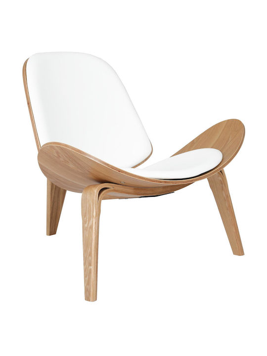 Edgar Armchair from Leatherette White 92x80x76cm
