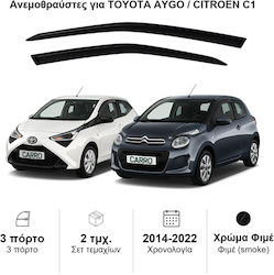 Heko Комплект Предни Автомобилни Ветробрани Тъмно Фим за Toyota Aygo 3D 2014+ 2 Бройки 29639