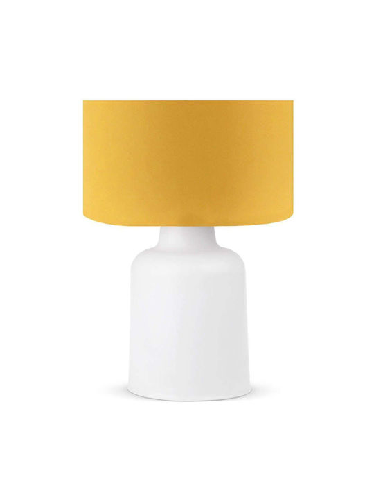 Opviq Table Lamp for Socket E27 with Yellow Shade and White Base