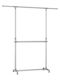 Wheeled Floor Garment Rack made of Metal Silver 165x48x115cm