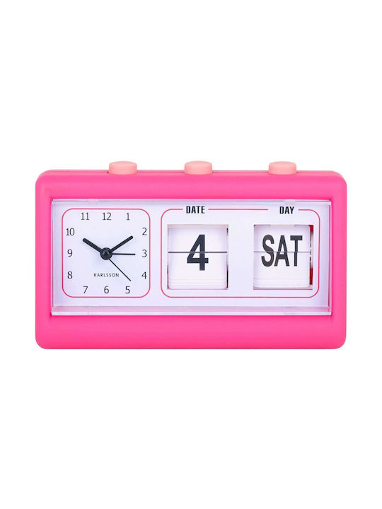 Data Flip Alarm Table Clock Ka5941bp 19x6.4x11.5cm Bright Pink Karlsson Plastic