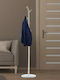 Cuier metalic 600708 alb Ø36.5x175cm cu cârlige din lemn