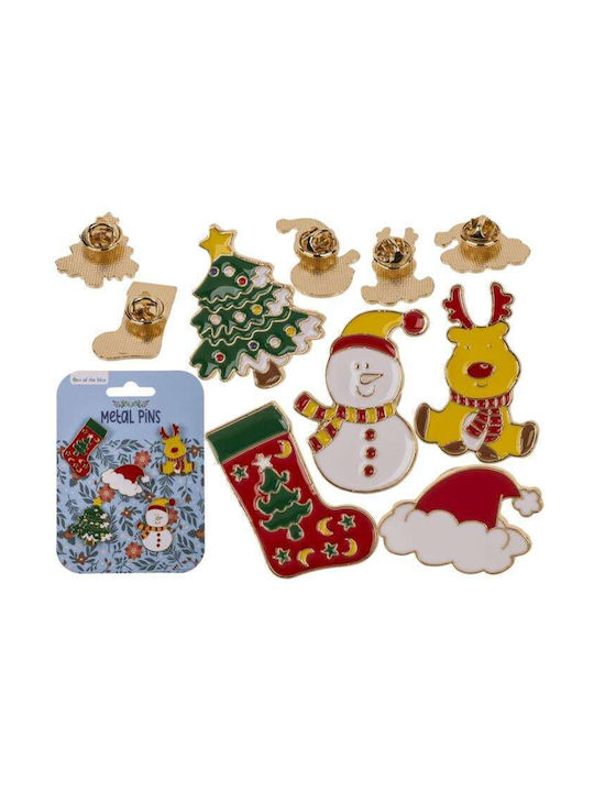 Set de 5 bucăți de ace metalice de Crăciun 2 cm, 12 seturi pe header, ambalate în pungi de plastic