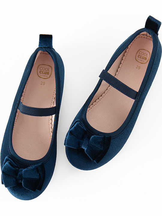 Kids Ballerinas with Elastic Strap Blue