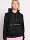 Damen Sweatshirt Kapuzen Schwarz