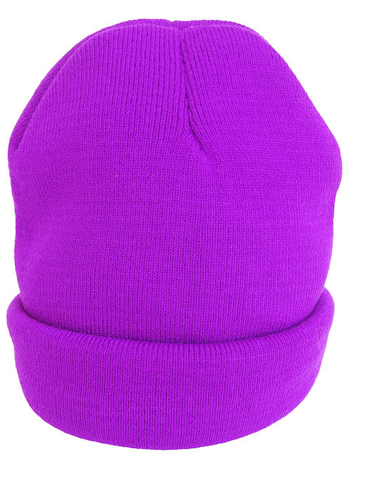 Beanie Unisex Σκούφος Πλεκτός σε Μωβ χρώμα