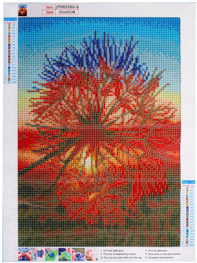 Olympus Диамантена Живопис-Мозайка Цвете 30x40
