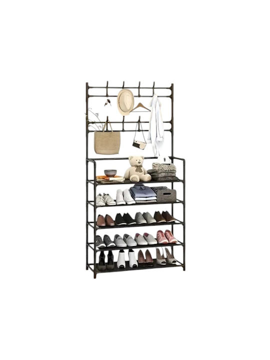 6006-2 Fabric Shoe Organizer Black 170x60x26cm