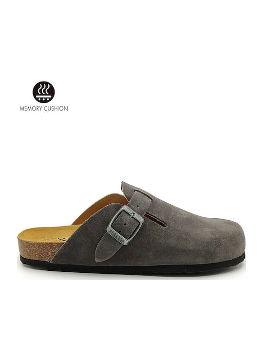 Plakton Anatomical Leather Women's Slippers Gray