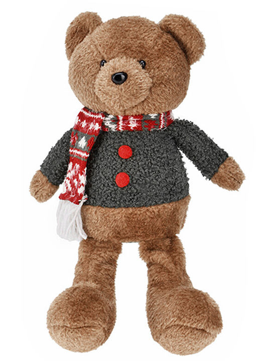 Zaros Christmas Figure Bear Brown Teddy Bear Scarf + Sweater
