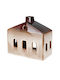 Zaros Christmas Illuminated Decorative Ceramic House Brown 13 x 6.3 x 12.3cm 13x12.3x6.3cm.