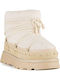 Leather Women's Ankle Boots with Fur Beige