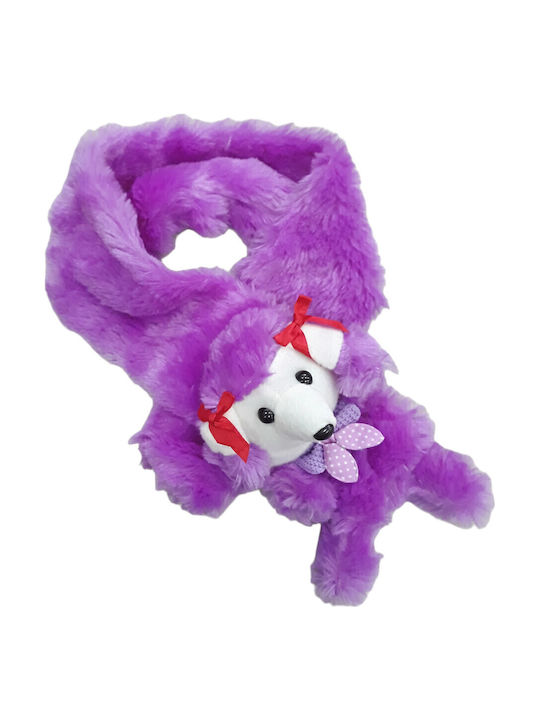 Domina Kids Furry Scarf Puppy Purple