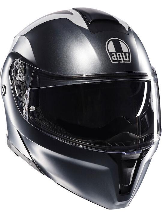 AGV Streetmodular Resia Mat Grey/Silver/Red Κρά...