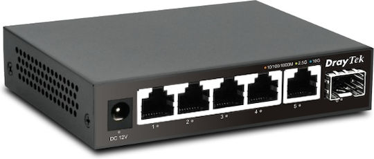 Draytek VigorSwitch Q60x Unmanaged L2 Switch με 5 Θύρες Gigabit (1Gbps) Ethernet και 1 SFP Θύρα