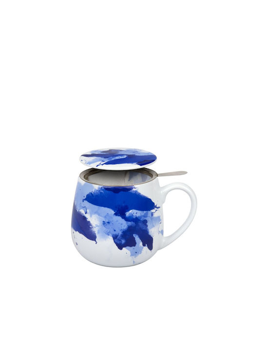 Konitz Mug from Porcelain with Lid Blue 420ml