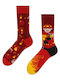 Many Mornings The Fireman Herren Gemusterte Socken Burgundisch 1Pack