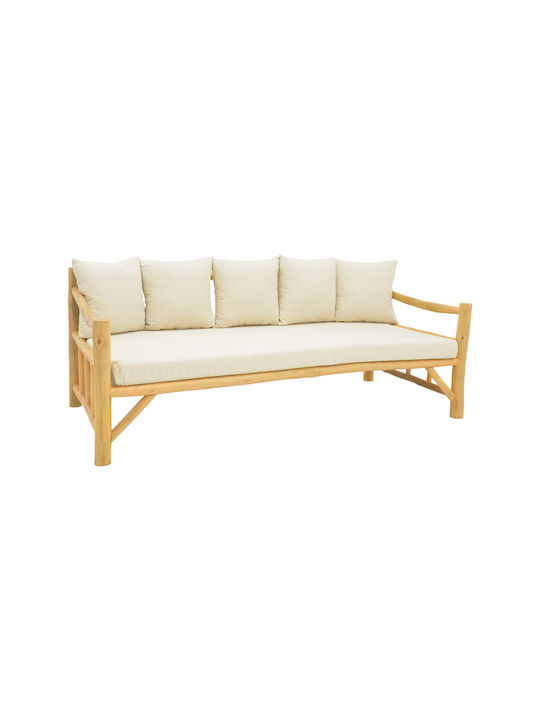 Roziana Bench Outdoor Wooden with Pillows 210x100x80cm