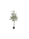 Ghiveci decorativ cu măslin artificial de 140 cm