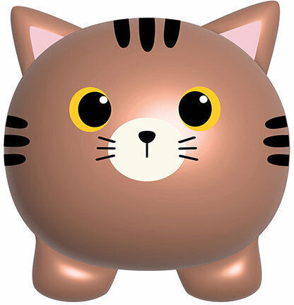 I-total XL2497O Tabby Cat Plastic Money Box 18x15.5cm