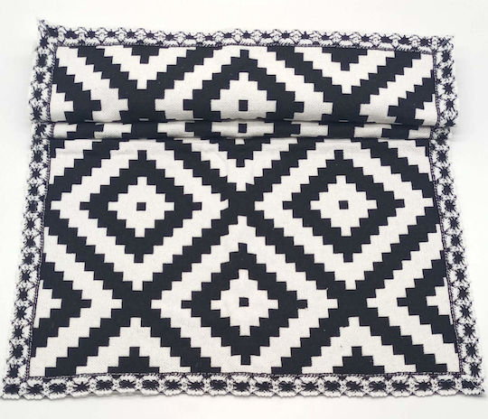 Teppich 100% Baumwolle 120x80cm Schwarz