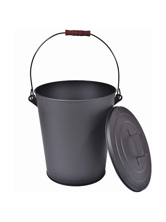 Sidirela Metallic Black Waste Bin 27x21x34.5cm