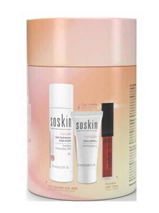 Soskin Hydra & Glow Hautpflegeset für Feuchtigkeitsspendend & Aufhellung 3Stück