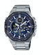 Casio Edifice Ceas Digital Pentru Bărbați Cu Baterie Și Brățară Metalică Argintie