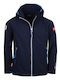Wasserdicht Kinder Freizeitjacke mit Kapuze Marineblau