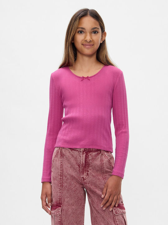 GAP Παιδική Μπλούζα Μακρυμάνικη super pink neon