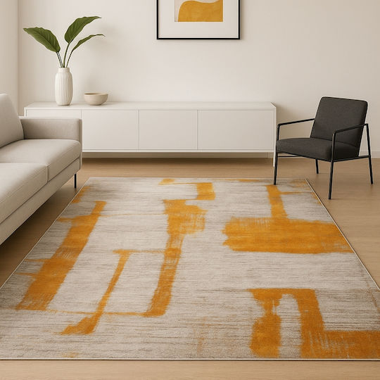 Saray Home Springs Spg07 Teppich Rechteckig Synthetisch,Polyester/Cotton/Leather Ivory-yellow