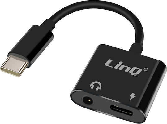 Linq USB-C auf 3,5mm Audio-Buchse Weiblich USB-C Ladeadapter Schwarz