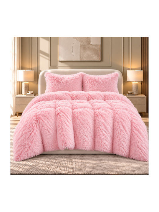 Saray Home Duvet Cover Set Queen 220x240cm Pink...
