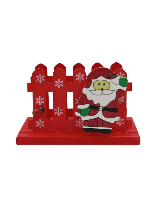 Christmas Wooden Napkin Holder Red Santa Claus 12x8cm