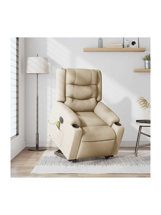 Fotoliu Relax Masaj cu Puf Cremă 77x93x99cm