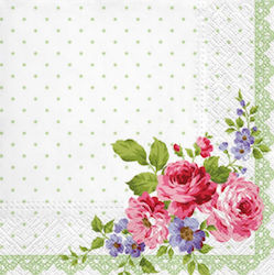 Χαρτοπετσέτα Decoupage 35x35 Τριαντάφυλλα 265348
